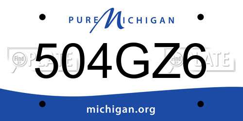 504GZ6 Michigan License Plate