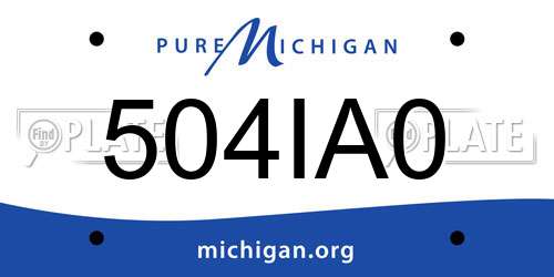 504IA0 Michigan License Plate