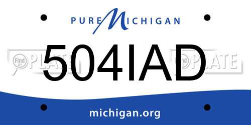 504IAD Michigan License Plate