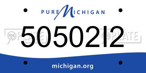 50502I2 Michigan License Plate