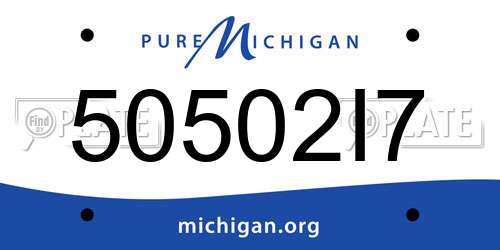 50502I7 Michigan License Plate