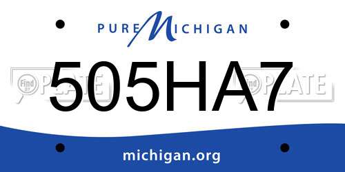 505HA7 Michigan License Plate