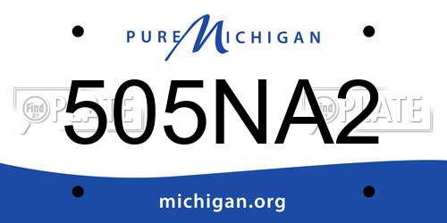 505NA2 Michigan License Plate