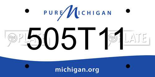505T11 Michigan License Plate
