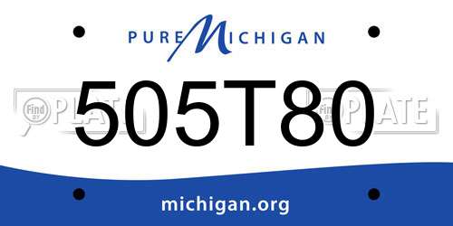505T80 Michigan License Plate