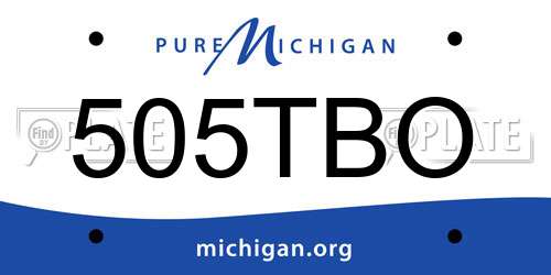 505TBO Michigan License Plate