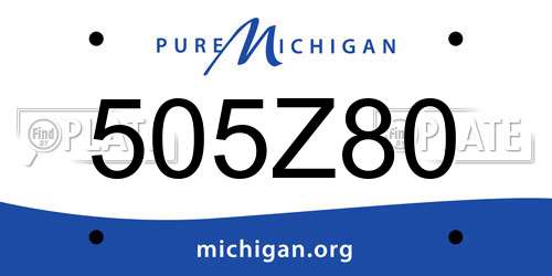 505Z80 Michigan License Plate