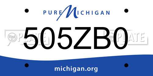 505ZB0 Michigan License Plate