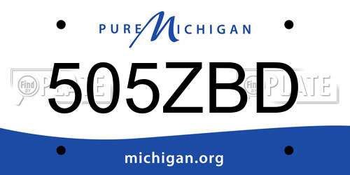 505ZBD Michigan License Plate