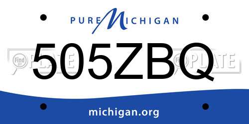 505ZBQ Michigan License Plate