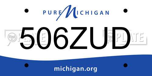 506ZUD Michigan License Plate