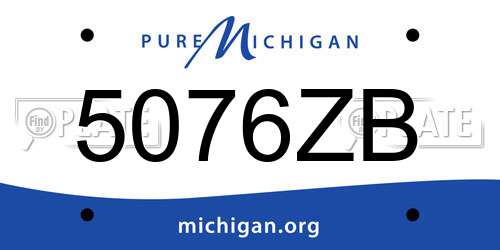 5076ZB Michigan License Plate