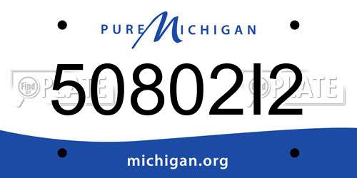 50802I2 Michigan License Plate