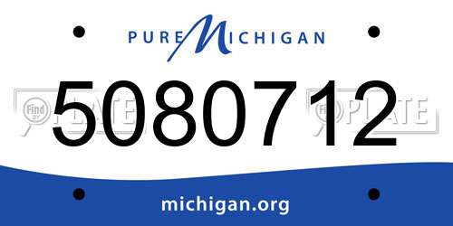 5080712 Michigan License Plate