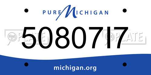 50807I7 Michigan License Plate