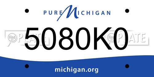 5080K0 Michigan License Plate