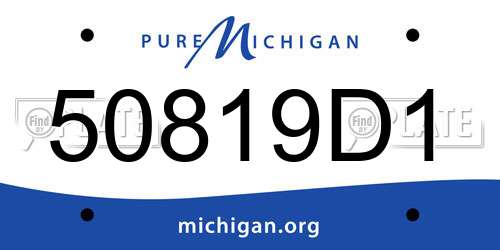 50819D1 Michigan License Plate