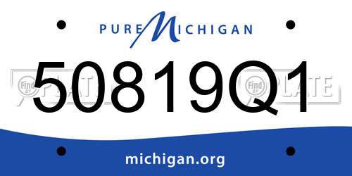 50819Q1 Michigan License Plate