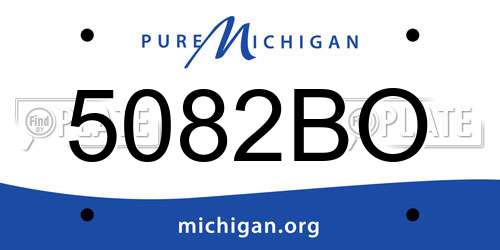 5082BO Michigan License Plate