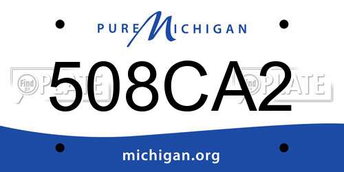 508CA2 Michigan License Plate