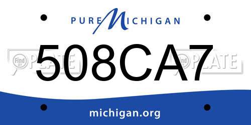 508CA7 Michigan License Plate