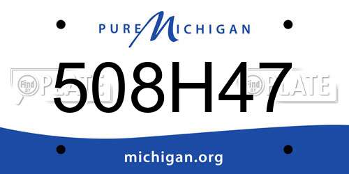 508H47 Michigan License Plate