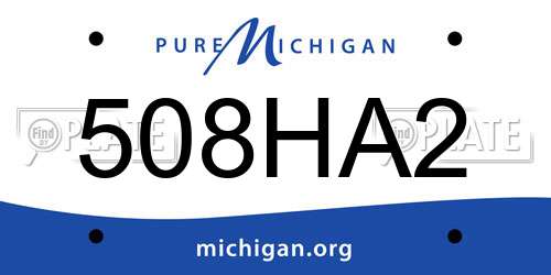508HA2 Michigan License Plate