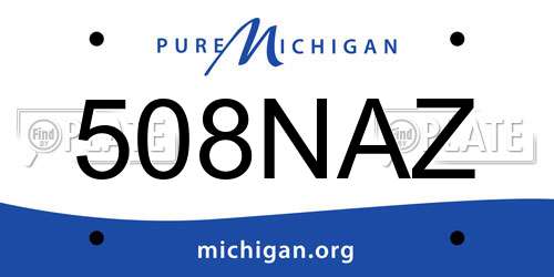 508NAZ Michigan License Plate