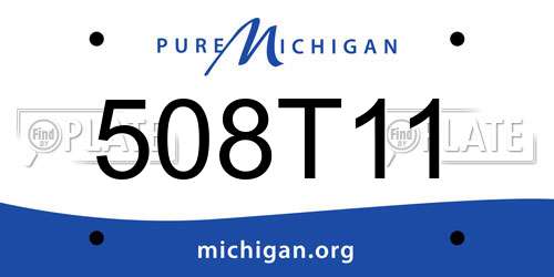 508T11 Michigan License Plate