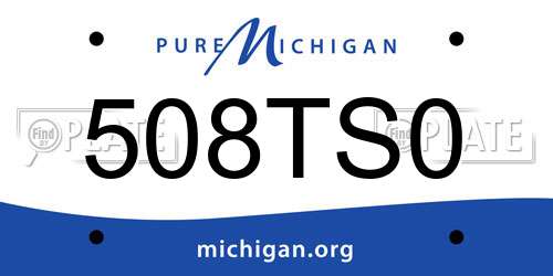 508TS0 Michigan License Plate