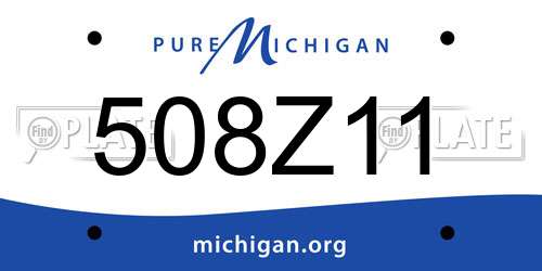 508Z11 Michigan License Plate