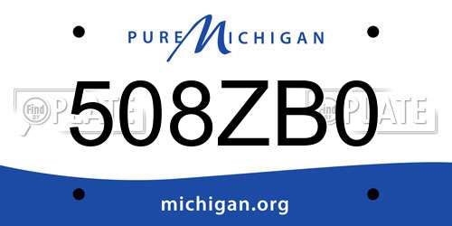 508ZB0 Michigan License Plate