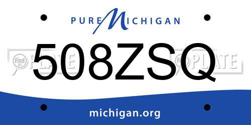 508ZSQ Michigan License Plate