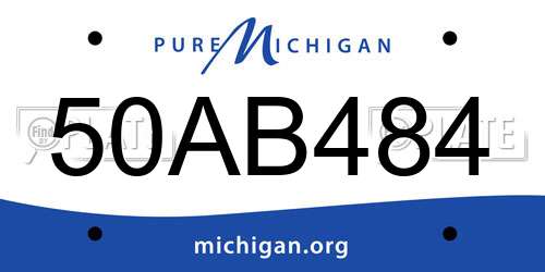 50AB484 Michigan License Plate