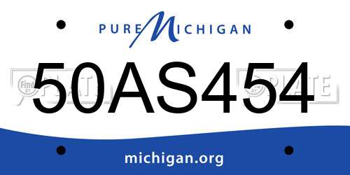 50AS454 Michigan License Plate