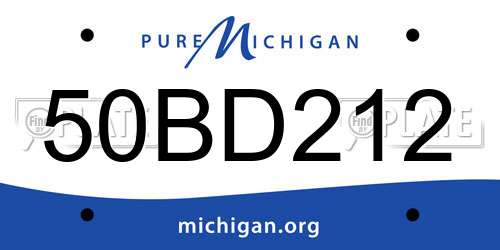 50BD212 Michigan License Plate