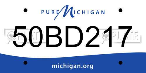 50BD217 Michigan License Plate