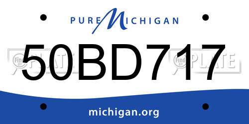 50BD717 Michigan License Plate