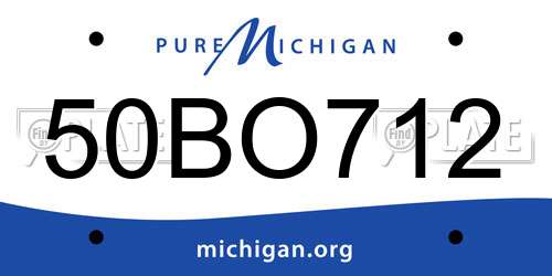50BO712 Michigan License Plate