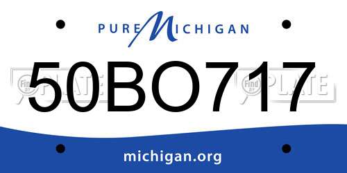 50BO717 Michigan License Plate