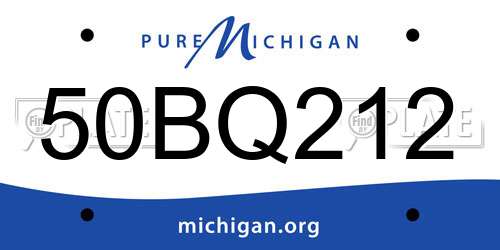 50BQ212 Michigan License Plate