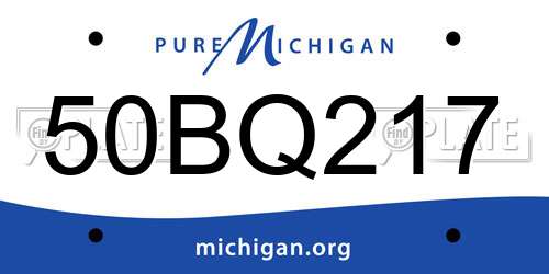 50BQ217 Michigan License Plate