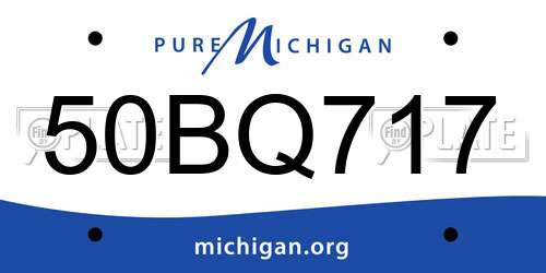 50BQ717 Michigan License Plate