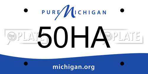 50HA Michigan License Plate