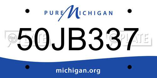 50JB337 Michigan License Plate
