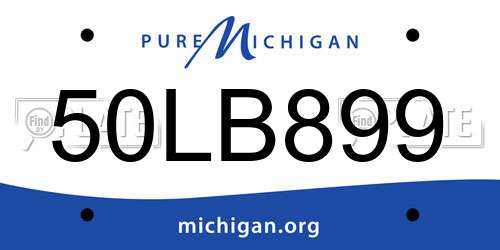 50LB899 Michigan License Plate