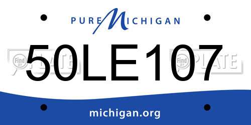 50LE107 Michigan License Plate
