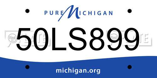 50LS899 Michigan License Plate