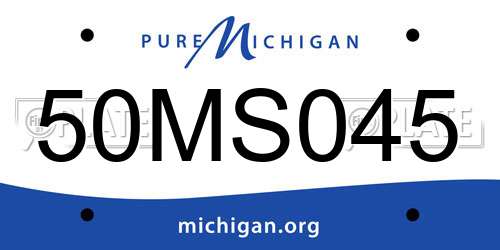 50MS045 Michigan License Plate