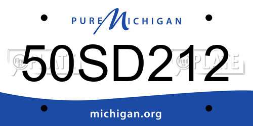 50SD212 Michigan License Plate